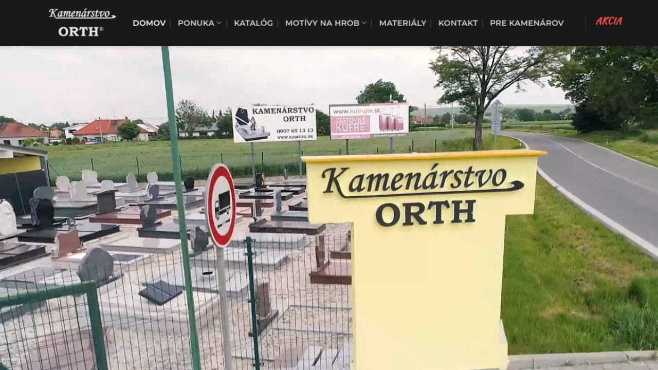 Screenshot webu kamenarstvoorth.sk